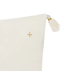 Coussin en gaze de coton brodé