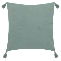 Coussin en gaze de coton brodé