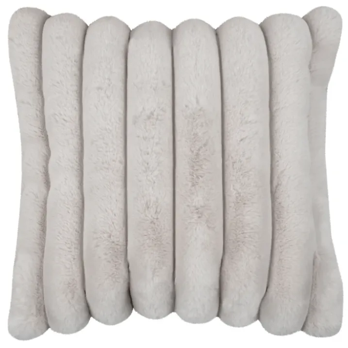 Coussin en imitation fourrure ultra douce à bandes