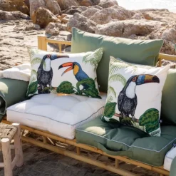 Coussin extérieur déperlant toucan