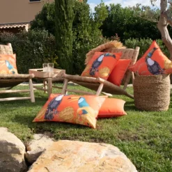Coussin extérieur déperlant toucan
