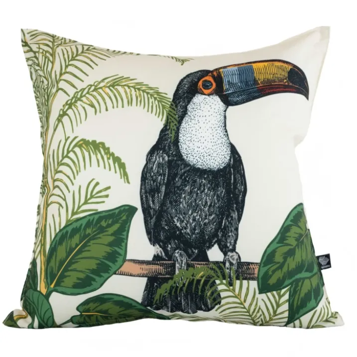 Coussin extérieur déperlant toucan