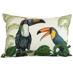 Coussin extérieur déperlant toucan