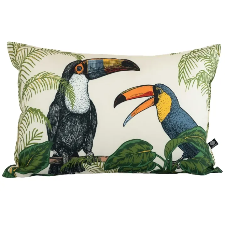 Coussin extérieur déperlant toucan