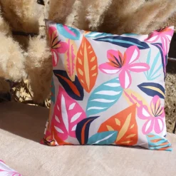 Coussin extérieur impression fleurie