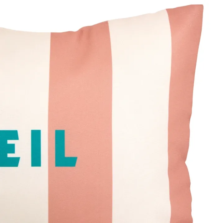 Coussin extérieur rayé "Le soleil"