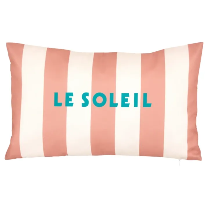 Coussin extérieur rayé "Le soleil"