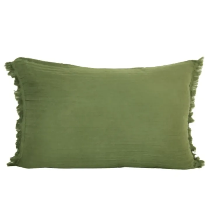 Coussin à franges en coton