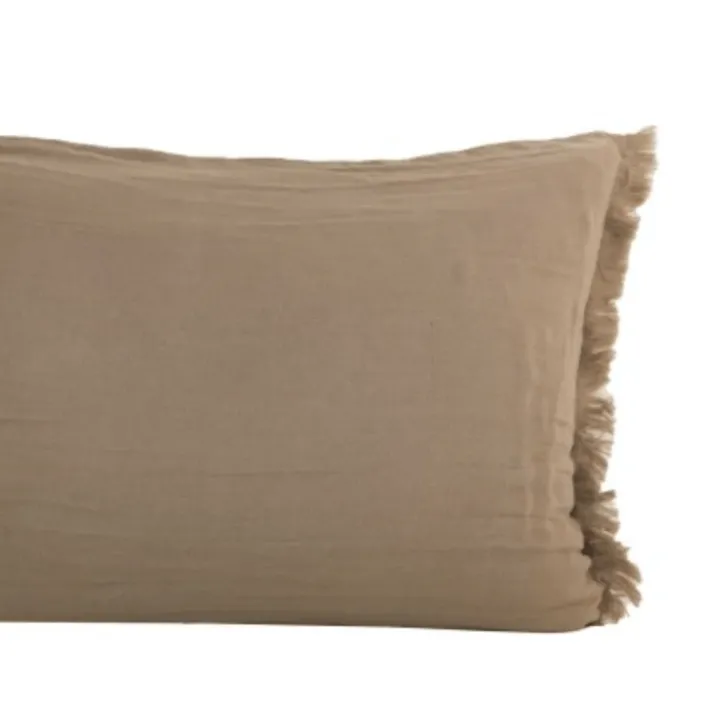 Coussin à franges en coton