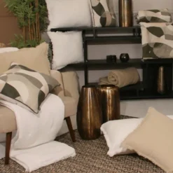 Coussin à franges en coton
