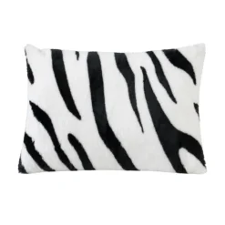 Coussin garni à motif zèbre avec dos en velours