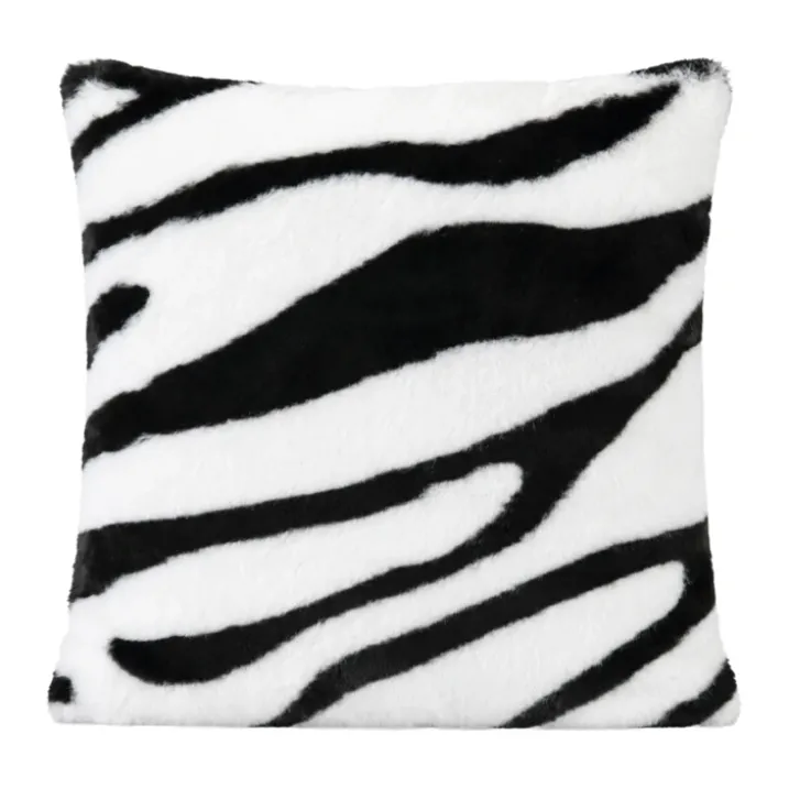 Coussin garni à motif zèbre avec dos en velours
