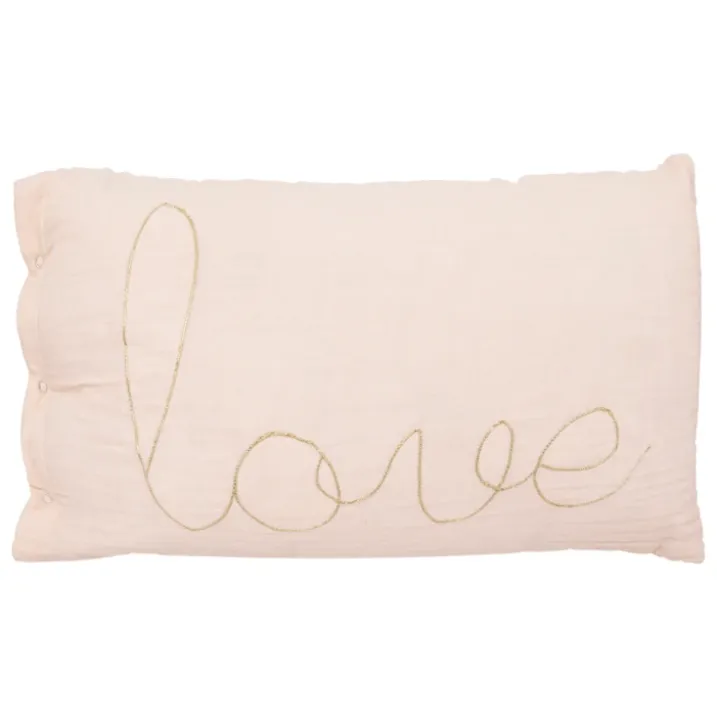 Coussin gaze de coton avec mot doux