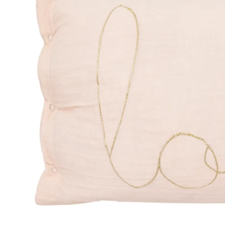 Coussin gaze de coton avec mot doux