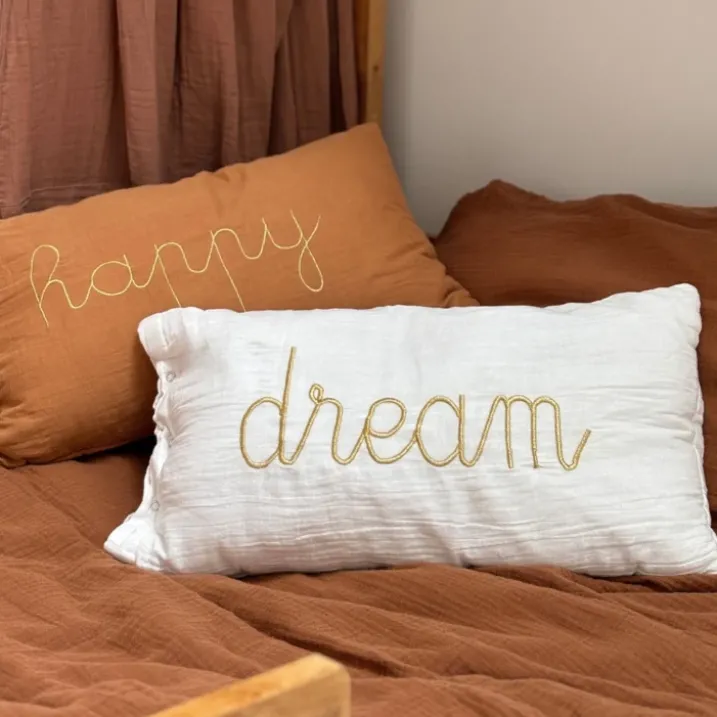 Coussin gaze de coton avec mot doux