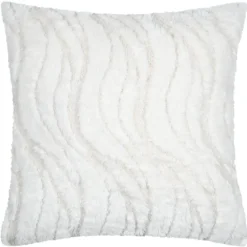 Coussin imitation fourrure vagues