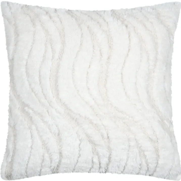 Coussin imitation fourrure vagues