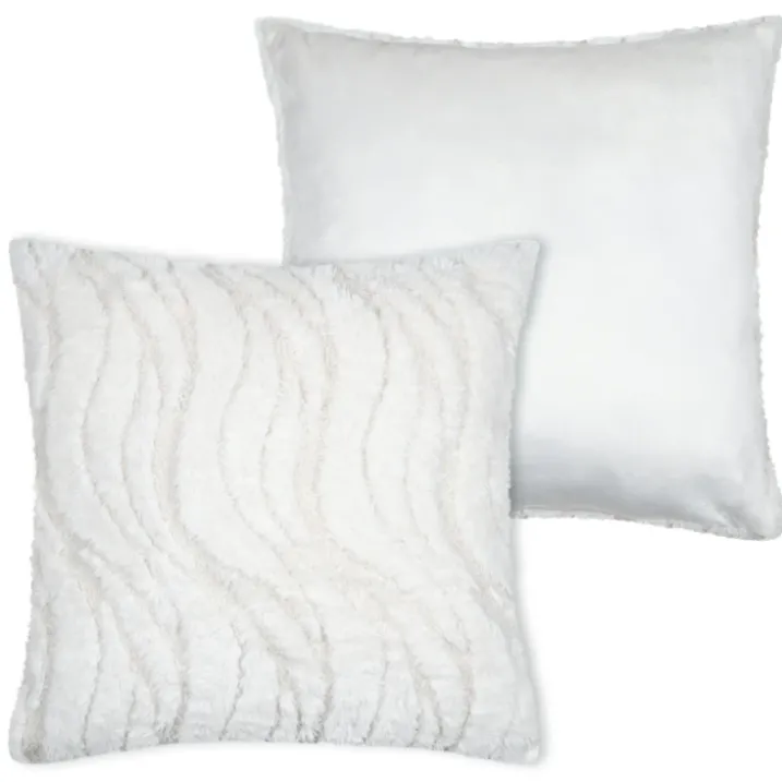 Coussin imitation fourrure vagues