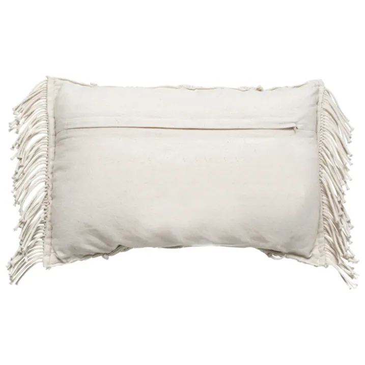 Coussin macramé à franges