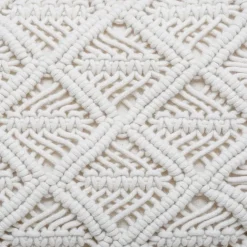 Coussin macramé à franges