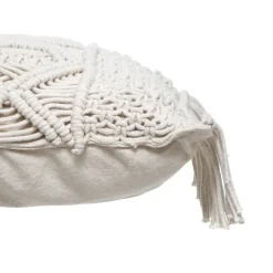 Coussin macramé à franges