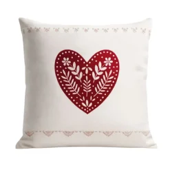 Coussin montagne cœur rouge