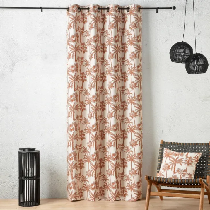 Coussin motif palmier tissé