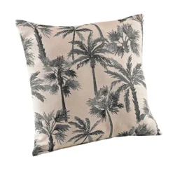 Coussin motif palmier tissé