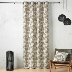 Coussin motif palmier tissé