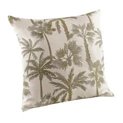 Coussin motif palmier tissé