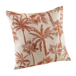 Coussin motif palmier tissé