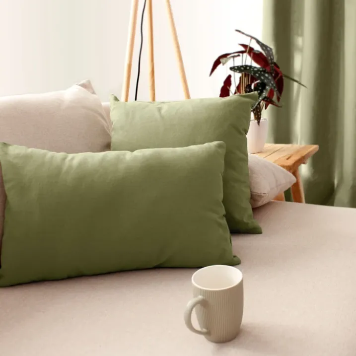 Coussin non déhoussable en coton uni