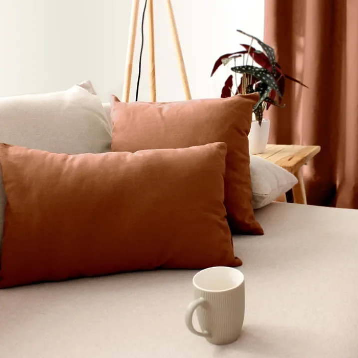 Coussin non déhoussable en coton uni
