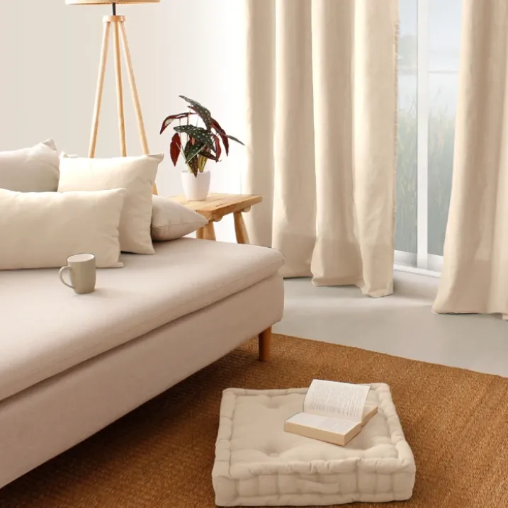 Coussin non déhoussable en coton uni