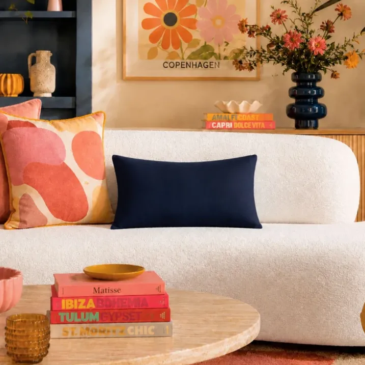 Coussin non déhoussable en coton uni
