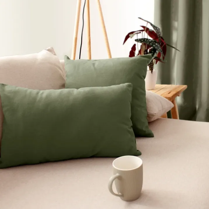 Coussin non déhoussable en coton uni