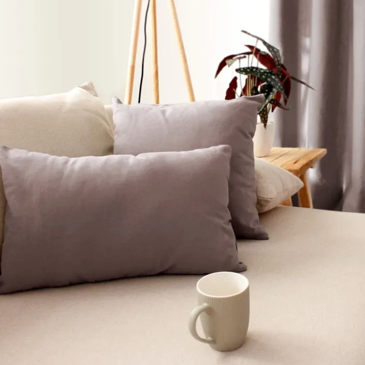 Coussin non déhoussable en coton uni