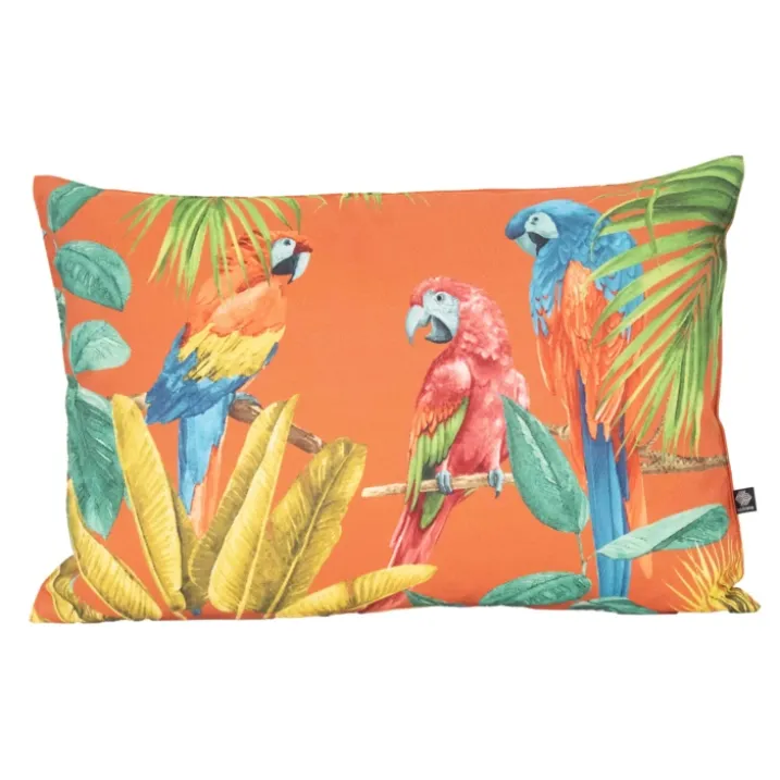 Coussin outdoor imprimé perroquets