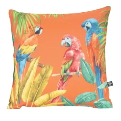 Coussin outdoor imprimé perroquets