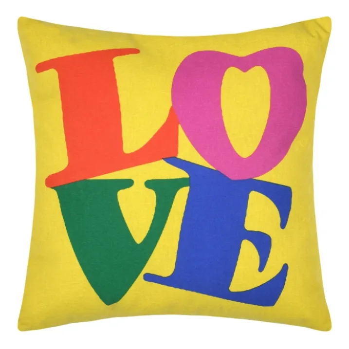 Coussin polycoton imprimé LOVE