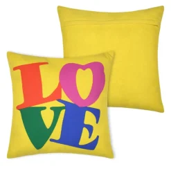 Coussin polycoton imprimé LOVE