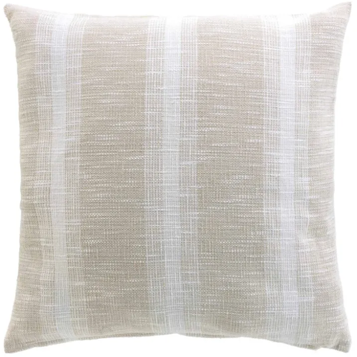 Coussin polycoton tissé à rayures