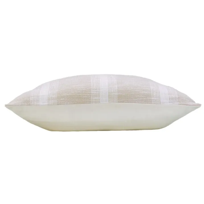 Coussin polycoton tissé à rayures