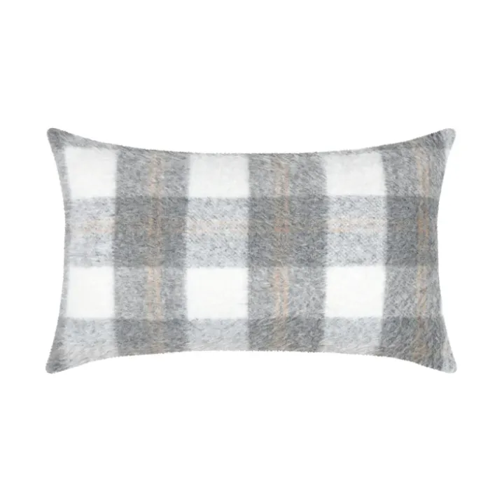 Coussin rectangulaire à carreaux effet laine