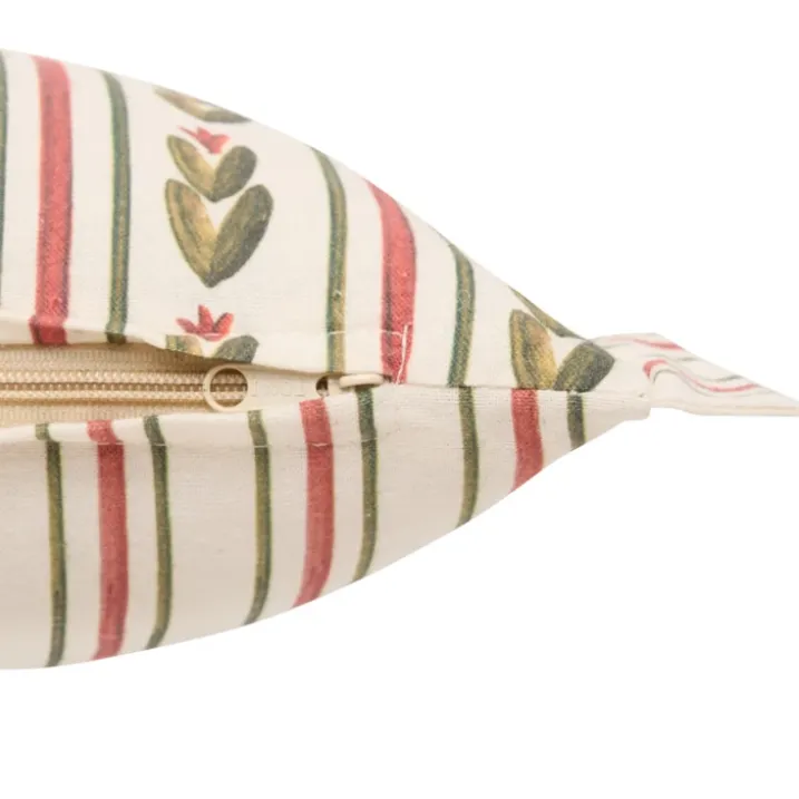 Coussin rectangulaire coton avec broderie Bonheur