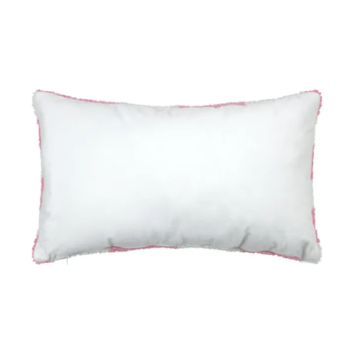 Coussin rectangulaire en bouclette à motif damier