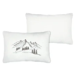 Coussin rectangulaire en bouclette à motif montagne