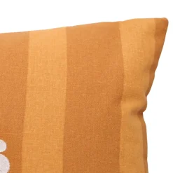 Coussin rectangulaire en coton à rayures "bisous"