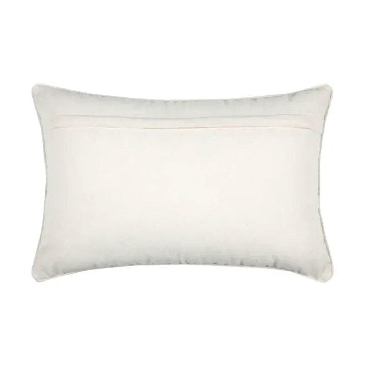 Coussin rectangulaire en coton à feuillage brodé
