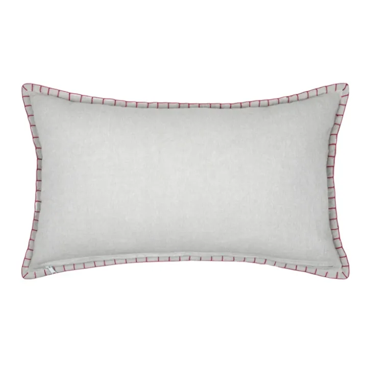 Coussin rectangulaire en coton à motif ski